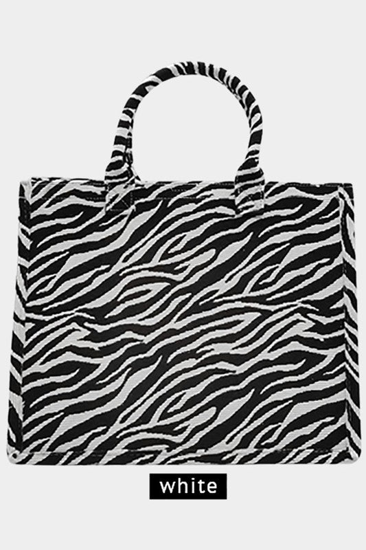 Zebra Patterned Tote Bag