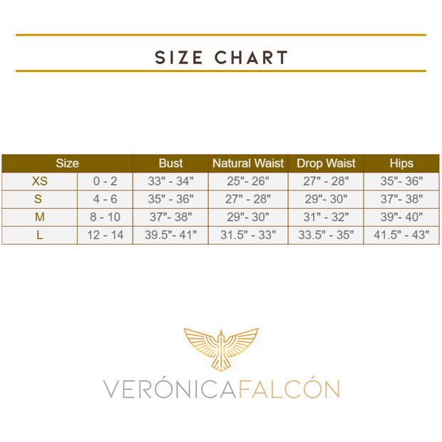 Verónica Falcón Size Chart